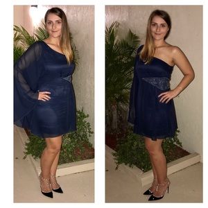 Free People Deep Sapphire one shoulder dress